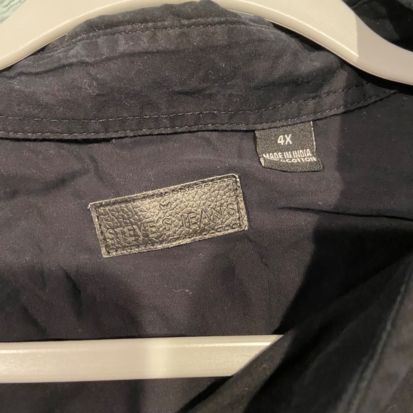 Steve’s Jeans Men’s 4X Black Button-Up Shirt – 100% Cotton, Short Sleeve - Picture 5 of 5